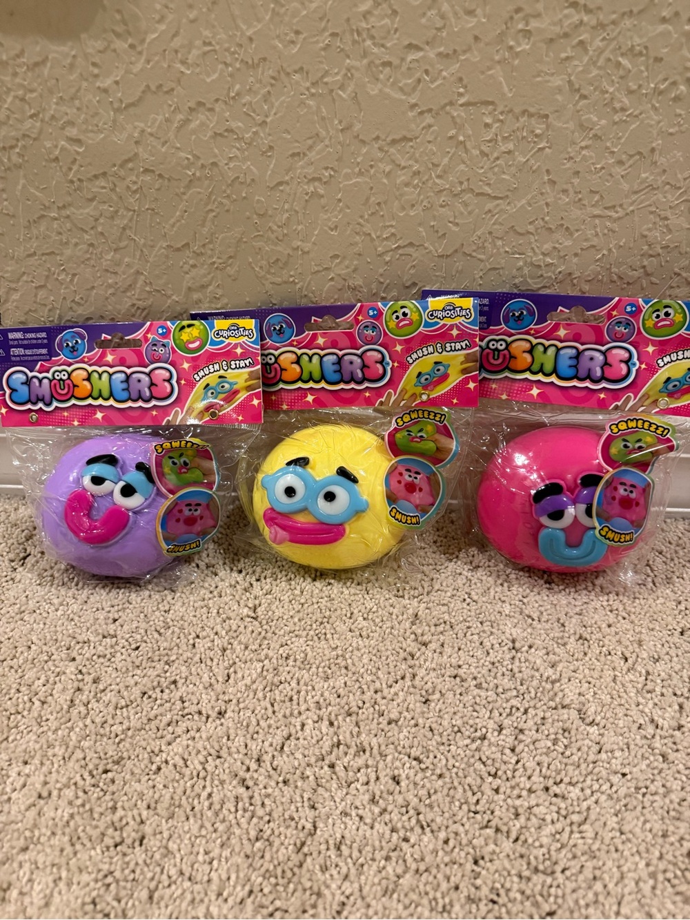Smusher  Squisher Faces - Purple, Yellow, Pink
